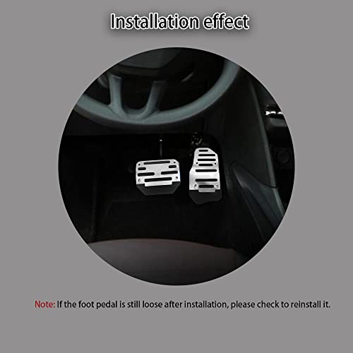 Haobo 2Pcs Car Non-Slip Aluminum Alloy Pedal Pads, Non-Slip Foot Pedal Covers Set, Accelerator Pedal Pad Cover Foot Pedal Pads Kit Interior Decoration Accessories Universal For Car, Suv, Atv (Sliver) #TOP4