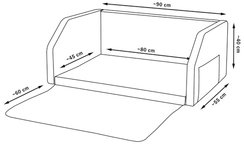 Autohundebett Reisebett Hundebett Kofferraum Modulbett Transportsystem 90x55cm (Farbe: schwarz)