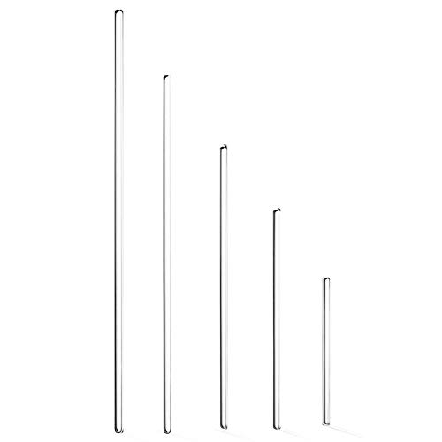 Yizerel Glass Stirring Rod - 12 10 8 6 4 Long, 5 MM Diameter - 5 Pack