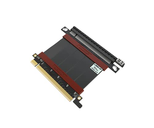 LINKUP - Ultra PCIe 4.0 X16 Riser Cable [RTX4090 RX6950XT x570 B550 Z690 Tested] Shielded High-Speed Vertical Mount Gaming PCI Express Gen4┃Straight Socket (5cm) 3.0 Gen3 &amp; TT &amp; Node 202 Compatible-