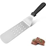 1 Espátula Ranurada de Acero Inoxidable, Espátula para Cocinar, Antiadherente Espátula, Espátula Ranurada Antiadherente, Espátulas de Cocina, para Voltear Huevos, Panqueques, Crepes y Más Cocina