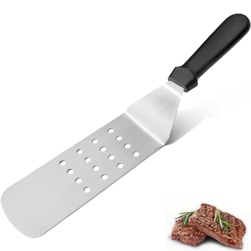 1 Spatule en Acier Inoxydable, Spatule de Cuisson, Spatule à Crêpes, Spatule à Fente Résistante à la Chaleur, Spatules de Cuisine, pour Retourner les Œufs, les Crêpes, les Crêpes et Plus Encore