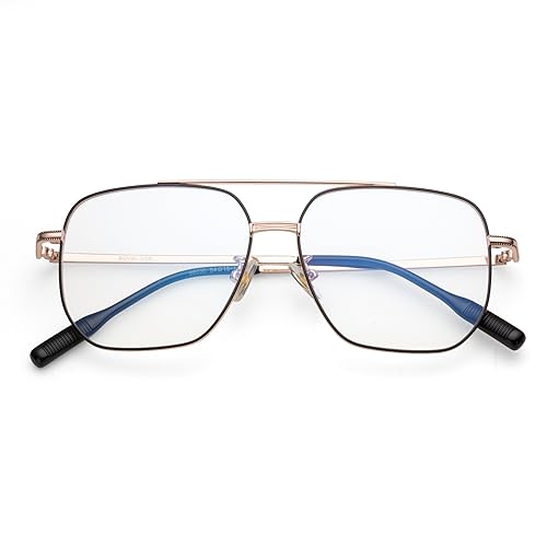 Image of ROYAL SON Square Eyewear for Men Women | Blu Ray Blocking | Computer Glasses | Metal Frame