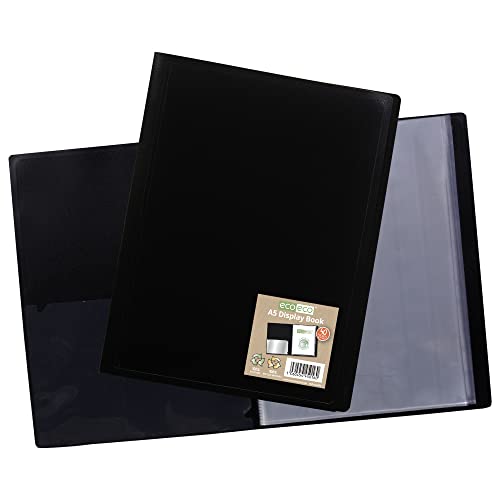 eco-eco A5 100% Recycled 40 Pocket Black Flexible Cover Portfolio Book Folder Display Book, Pack of 12, eco016x12 - Image 3