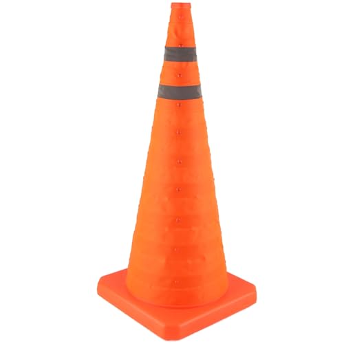 Cône de sécurité routière pliable 70x29x29cm plot de chantier réfléchissant pour signalisation