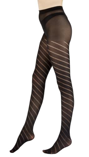 Image of Pretty Polly Spiral Pattern Tights NPAXW7 Black