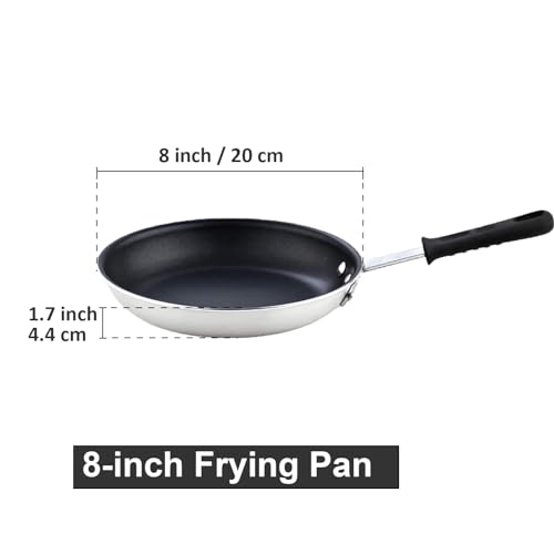 Cooks Standard Professional Aluminum Nonstick Restaurant Fry Pan 8-Inch, Durable Heavy Duty Skillet Pan, Woks,Metalic - Image 3
