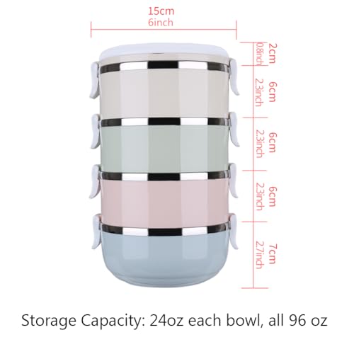 HAOHIZE Pets Travel Bowl,4 Tiers Portable Stainless Steel Travel Lunch Bowls Set for Pet