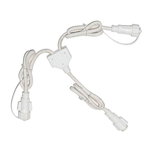 Festive Lights - ConnectPro Lighting Accessories - Connectable Outdoor Waterproof Rubber Cable (Y Cord Connector, White)
