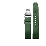 Compatibile con il cronografo Seiko PROSPEX Panda SSC813P1/SSC909P1/SSC817P1 cinturino in gomma siliconica da 20 mm(Green silver,20mm)