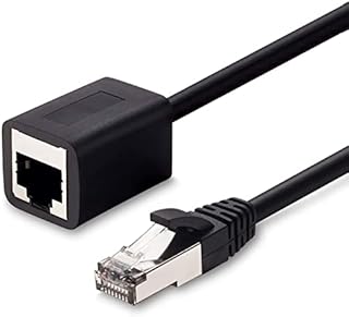 Ethernet Extension Cable 1M 2Pack, ShinKey Cat6 Shielded Male to Female Cat 6 Ethernet Extender Cable Adapter RJ45 Cords (1M)