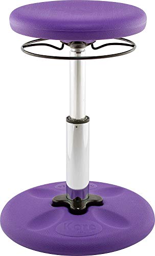 Image of Kore Kids Adjustable Wobble Stool, Ages 6-11, 14-19in Tall, Purple | Flexible seating for classroom and home boosts focus, improves posture and channels energy; anti-tip base; Made in USA