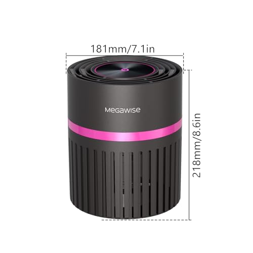 Image of MEGAWISE Portable Air Purifier, H13 True HEPA 3-in-1 Filter, 99.97% 0.3 Micron Filtration, Dust Smoke Pet Dander, Ozone Free, Ultra-Quiet 24dB, Small Tabletop Air Cleaner for Bedroom Home Office