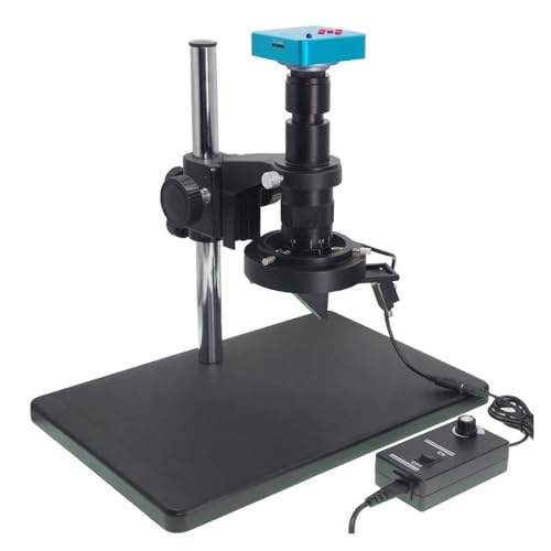 Microscopes Equipment 2D 3D 20X-180X 10A Monocular C-Mount Video Stereo Zoom Lens for Industry Microscope USB HDMI Camera Working Area(Full Set with Camera)