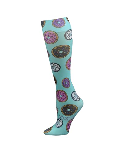 Hocsocx Turquoise Donuts Socks Performance Liner Moisture-Wicking Protection for Field Hockey, Ice Hockey, and Soccer