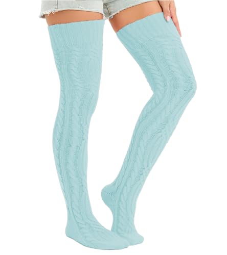 Image of Sexybody Women's Thigh High Socks Over the Knee Knit Socks, Winter Leg Warmers Stockings Knee High Tube Arctic Fleece