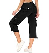MoFiz Women's Cargo Capris Hiking Pants Lightweight Quick Dry Outdoor Athletic Travel Casual Loos...