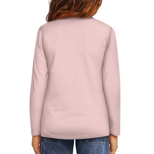 Image of Girls Long Sleeve Shirts Casual Crewneck Soft T-shirts for Girls 3-16 Years Old