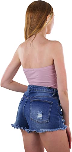 Image of ToBeInStyle Women's Cotton-Spandex Blend Stretchy Tube Top