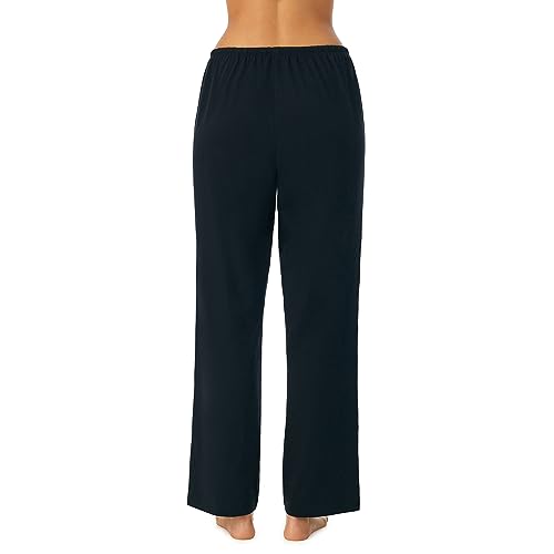 Nautica Womens Sleep Pants - Long Length, Breathable Pajama Bottoms - Cotton Knit Jersey Sleepwear and Loungewear - Black - Medium - Thumbnail 3