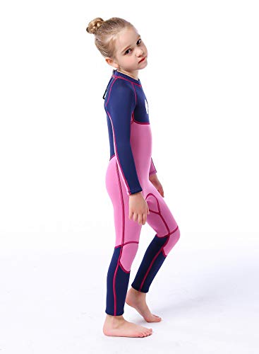 Roupa de mergulho infantil de neoprene para meninas, manga comprida 3 mm de espessura, roupa de banh