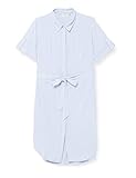 ONLY CARMAKOMA Women's CARNEWBLUE SS Knee Shirt Dress WVN Hemdblusenkleid, Colony Blue/Stripes:White, 44