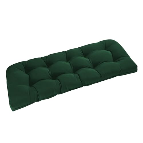 downluxe Outdoor Chair Cushions Set of 2 for Patio Furniture, Waterproof Tufted Overstuffed Patio Furniture Cushions, Thick Outdoor Seat Cushion, 19" X 19" X 5", Forest Green