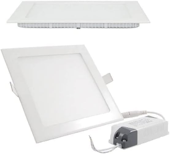 Neon Pop Made in London I Lumos (2 Pack) Ultra Thin Warm White Square LED Recessed Flat Panel Downlight Ceiling Light with Drivers Included (watts, 9)