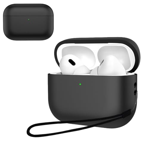 For AirPods Pro3 �P�[�X(2025) YILLIONS �_�炩�ȃV���J�Q���̃X�|�[�c�N�[���ȃf�U�C�� �Ռ��z�� �h�� �h�o �y�� �����h�~�p�̃t�b�N�𓋍ڂ��� �X�����\�t�g �P�[�X �J�o�[ AirPods Pro3 �J�o�[�i�u���b�N�j