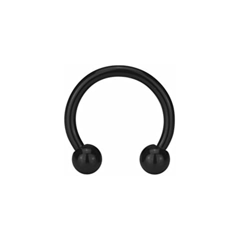 eeddoo® Circular Barbell Black Steel I 78 sizes I CBB Horseshoes Piercing Jewelry for Septum, Nose, Lip, Eyebrow, Ear, Tragus Cover