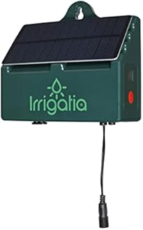 Irrigatia SOL-C12 Solar Powered Automatic Plant Watering System Irrigation Kit For Greenhouse Gardens Balcony Hanging Basket Plants Drip Irrigation With Water Level Sensor Water Timer, Sprinkler Timer