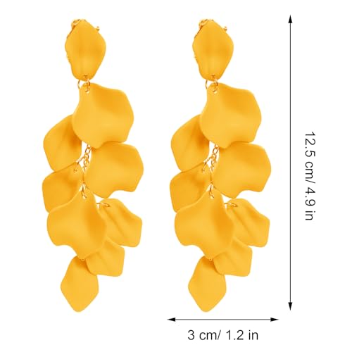 Rbenxia Women Long Acrylic Rose Petal Dangle Earrings Rose Flower Earrings by Rbenxia - Used condition - Image 2