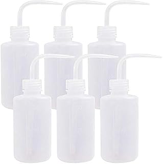 SUPERLELE 6pcs LDPE 250ml 8.5oz Safety Wash Bottle, Plastic Squeeze Bottle Squirt Bottle