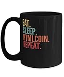 Htmlcoin Crypto, Eat Sleep Htmlcoin Repeat Mug 15oz, black