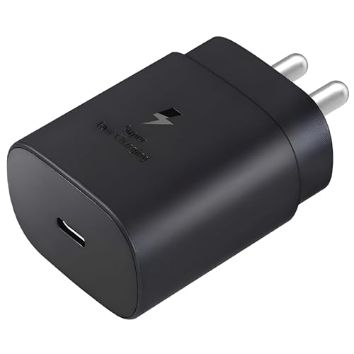 Image of 25W USB-C Charger for M05, F05, M35, A35, A15, M15, F15, M34, F34, A14, M14, F14, A34, A25, S21 FE, S23 FE 5G, S24, Tab | Super Fast Charging Adapter | Black