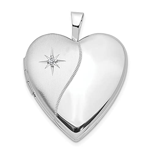 Sonia Jewels 14k White Gold Diamond Heart Locket