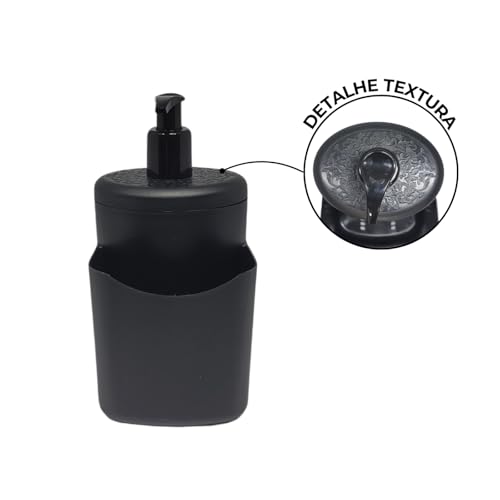 Kit Organização Cozinha Lixeira Pia 3,5 Litros Dispenser Detergente e Porta Bucha Esponja e Rodinho