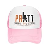 FOESUNIT Pratt for Mayor Trucker Hat,Funny Trucker Hats for Men Baseball Hat Gifts Pink