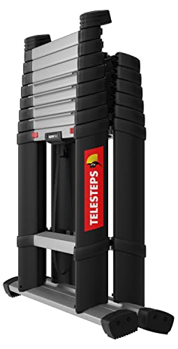 Teleskopleiter TELESTEPS 3 m Made in Sweden 72430 - Tiefe der Stufen 80 mm - Arbeitshöhe 3,8 m - Höhe geschlossen 0,79 m - Breite 0,75 m - Gewicht 19,2 Cover