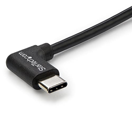 Startech.com Right Angle Usb-C Cable - 1M / 3 Ft - Reversible - M/M - Usb Type C Cable - Usb-C Charge Cable - Usb C To Usb C Cable (Usb2Cc1Mr), Black #TOP1