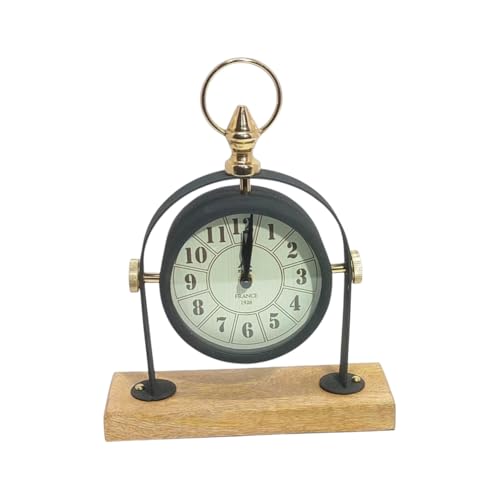 Image of Silent Sweep Black Mantel Clock – Elegant Tabletop Timepiece with Quiet Operation, Sleek Design, and Easy-to-Read Face for Living Room, Bedroom, Office, or Home Décor (23 cm – Arabic Numeral Dial)