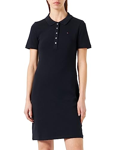 Tommy Hilfiger Damen Polokleid 1985 Pique Slim Fit, Blau (Desert Sky), 3XL