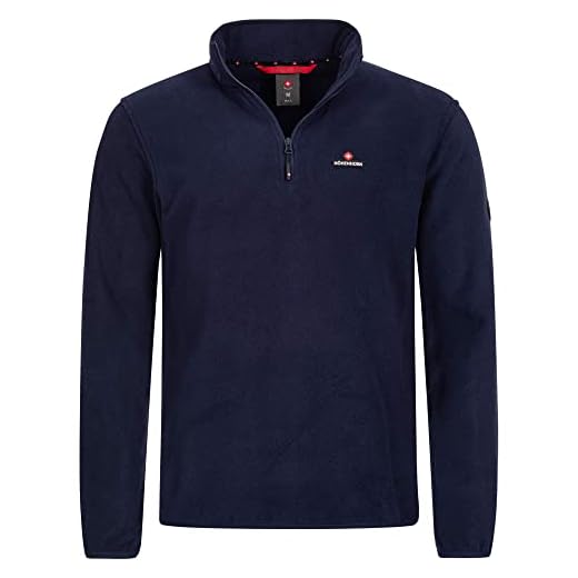 Höhenhorn Skyja fleecetröja för män sweatshirt halv dragkedja fleecetröja, Mörkblå, XL