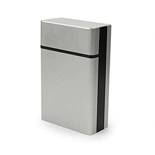 Tinksky Cigarette Case Lightweight Aluminium Silver Cigarette Box Cigar Protective Cover (Silver)