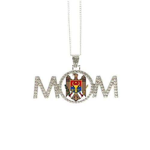 Collier emblème Moldavie en pendentif argenté pour femme