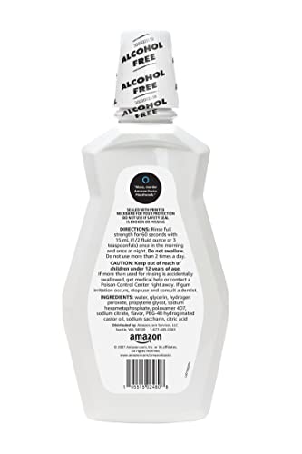 Amazon Basics Teeth Whitening Mouthwash, Alcohol-Free, Clean Mint Flavor, Breath Freshener, 32 fl oz, 4-Pack (Previously Solimo) - Thumbnail 3