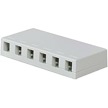 Legrand - OnQ Six Port Surface Mount Box Supports 6 Keystone Inserts, QuickConnect RJ25 6p6c Telephone Keystone Insert, White, WP3506WH