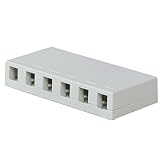 Legrand - OnQ Six Port Surface Mount Box Supports 6 Keystone Inserts, QuickConnect RJ25 6p6c Telephone Keystone Insert, White, WP3506WH