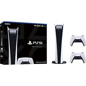 Sony Playstation 5 Digital Edition PS5 Console. (Disc Free)+ Additional Controller (Renewed)