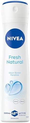NIVEA Kadın Sprey Deodorant Fresh Natural 150 ml, Ter Kokusuna Karşı 48 Saat Koruma, Uzun Süren Ferahlık, Okyanus Özleri Kokusu, Alüminyum İçermez — Amazon ürün görseli
